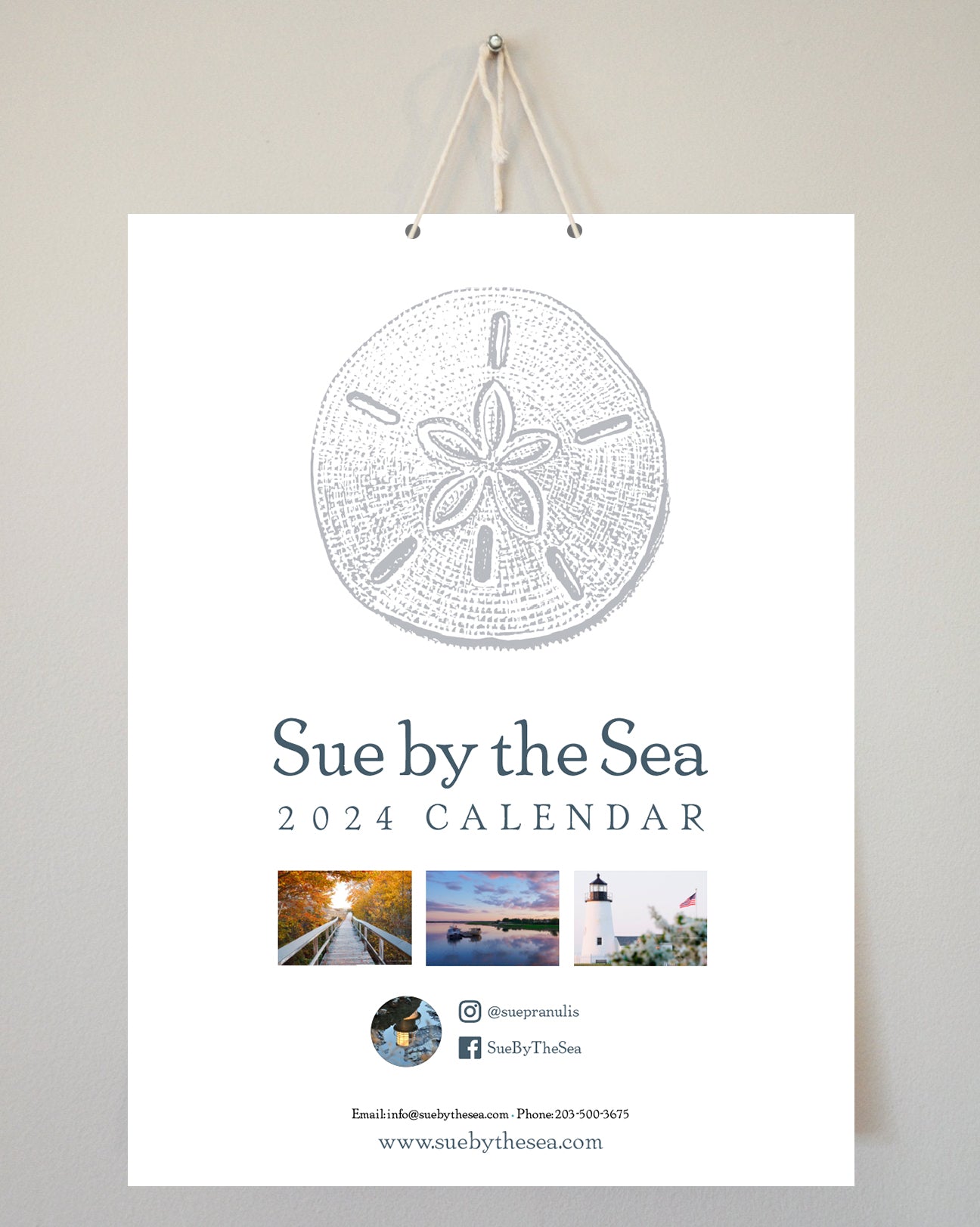 2024 Coastal New England Calendar with String